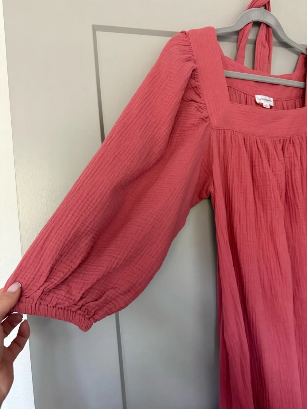 Summersalt The Going Places Gauze Midi Dress in Faded Rose Size Small